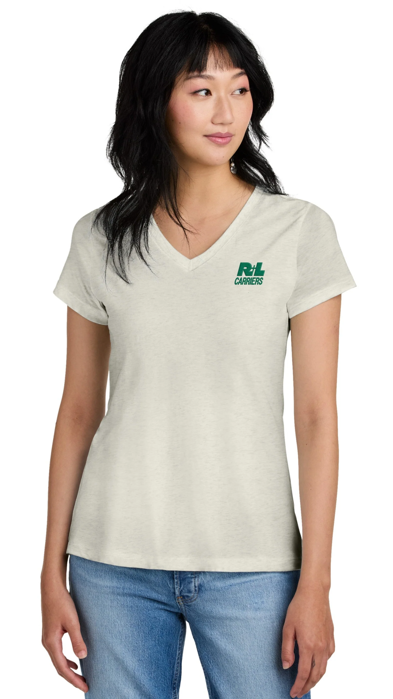 Women’s – District Made® Perfect Weight® V-Neck T-Shirt - Image 3